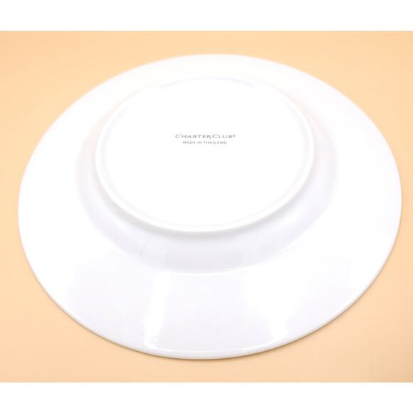4X Charter Club Salad Plates Grand Buffet Set of 4 Gold 8.5 Inch White Porcelain - Picture 5 of 6
